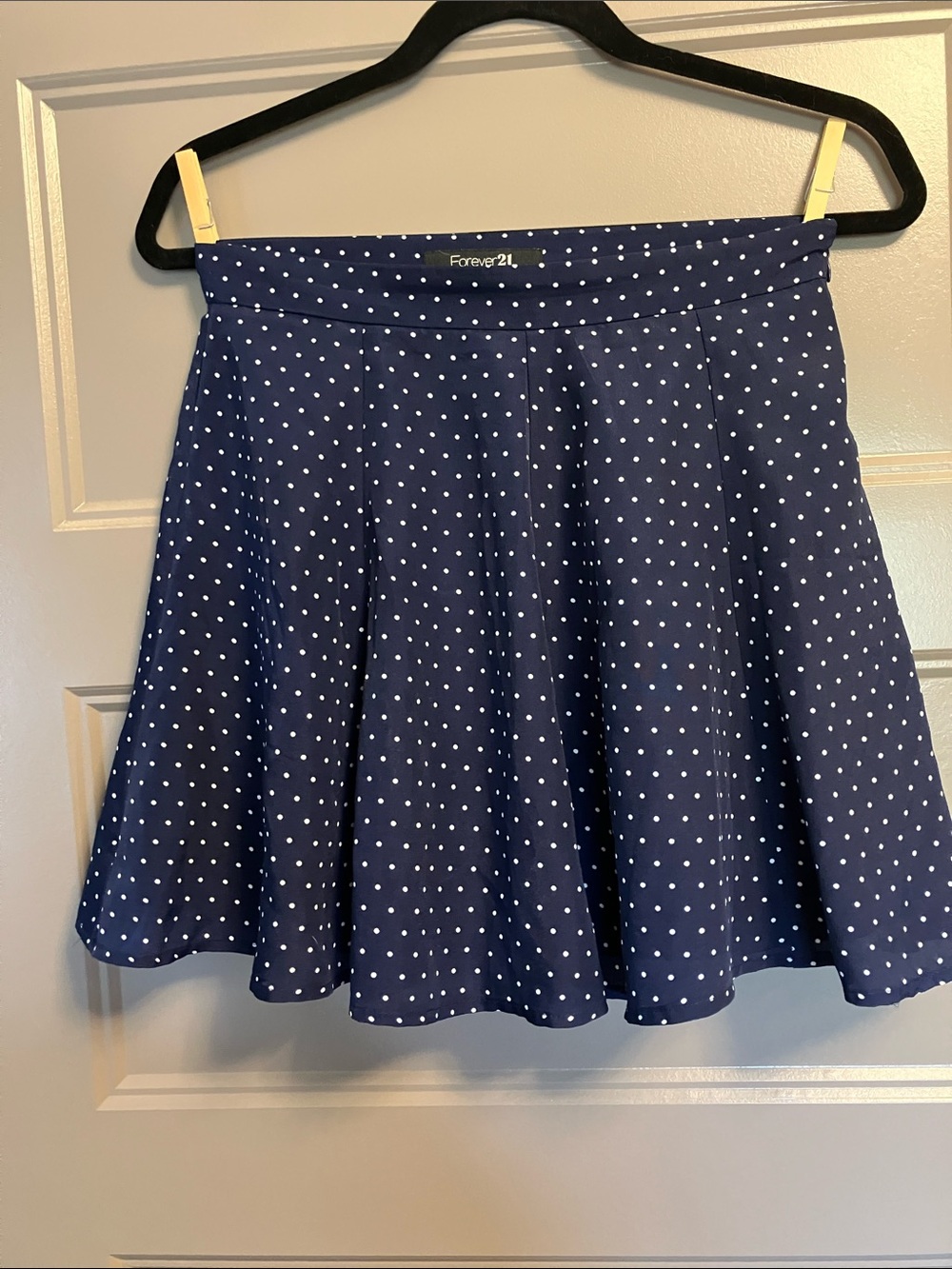 Forever 21 Navy Polka Dot Skater Skirt